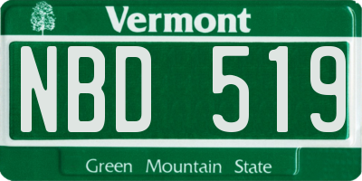VT license plate NBD519