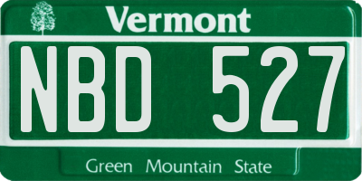 VT license plate NBD527