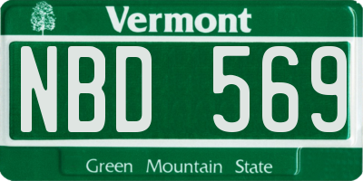 VT license plate NBD569