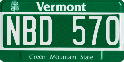 VT license plate NBD570