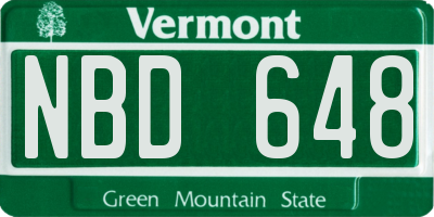 VT license plate NBD648