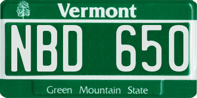 VT license plate NBD650