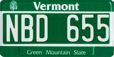 VT license plate NBD655
