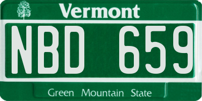 VT license plate NBD659