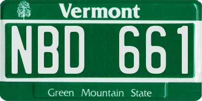 VT license plate NBD661