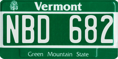 VT license plate NBD682