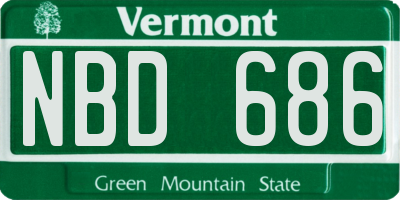 VT license plate NBD686