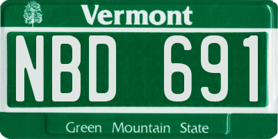 VT license plate NBD691