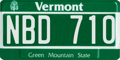VT license plate NBD710