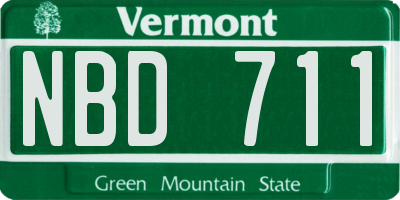 VT license plate NBD711