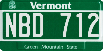 VT license plate NBD712