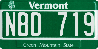 VT license plate NBD719