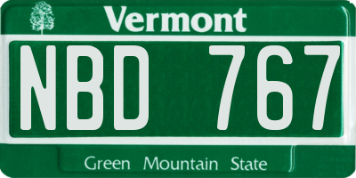 VT license plate NBD767