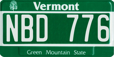 VT license plate NBD776