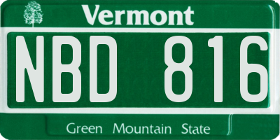 VT license plate NBD816