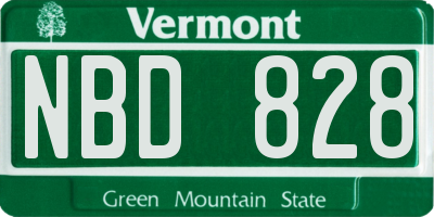 VT license plate NBD828