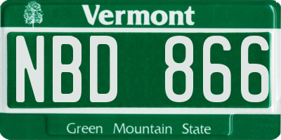 VT license plate NBD866