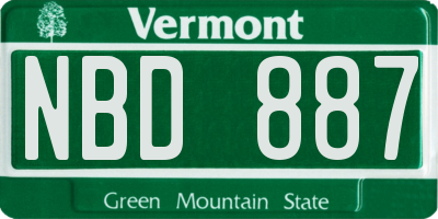 VT license plate NBD887