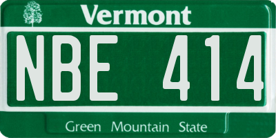 VT license plate NBE414