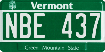 VT license plate NBE437