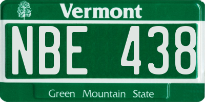 VT license plate NBE438