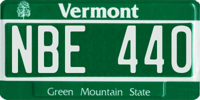 VT license plate NBE440