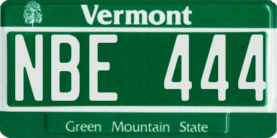 VT license plate NBE444