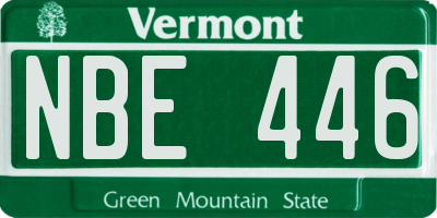 VT license plate NBE446