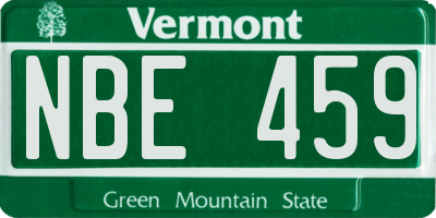 VT license plate NBE459