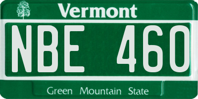 VT license plate NBE460