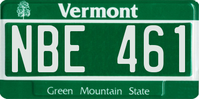 VT license plate NBE461