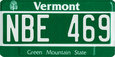 VT license plate NBE469