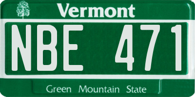 VT license plate NBE471