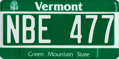 VT license plate NBE477