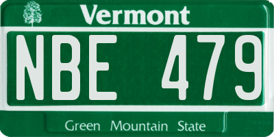 VT license plate NBE479