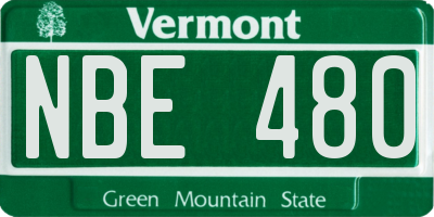 VT license plate NBE480