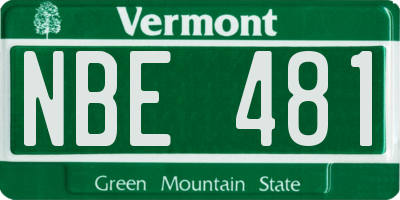 VT license plate NBE481