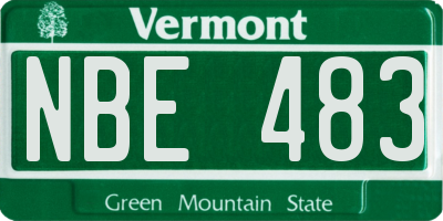 VT license plate NBE483