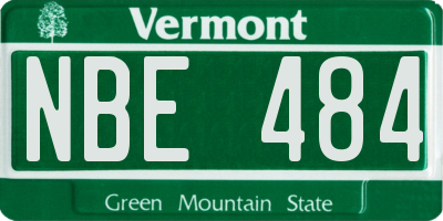 VT license plate NBE484