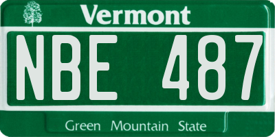 VT license plate NBE487