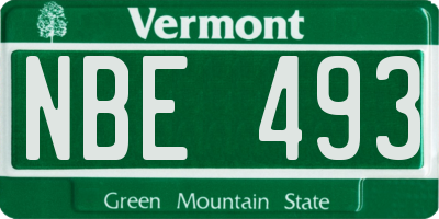 VT license plate NBE493