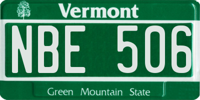 VT license plate NBE506