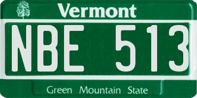VT license plate NBE513
