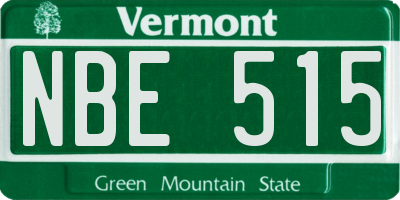 VT license plate NBE515