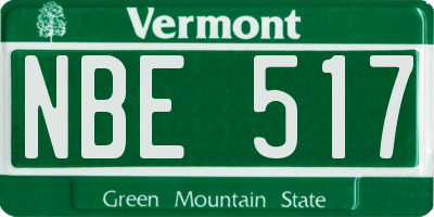 VT license plate NBE517
