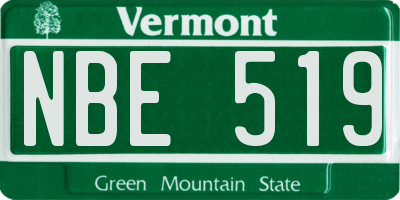 VT license plate NBE519