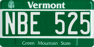 VT license plate NBE525