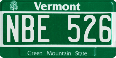 VT license plate NBE526