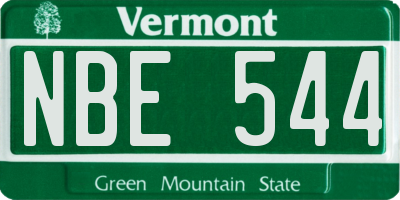 VT license plate NBE544