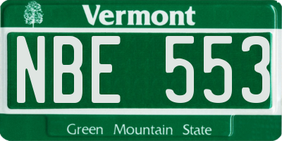 VT license plate NBE553